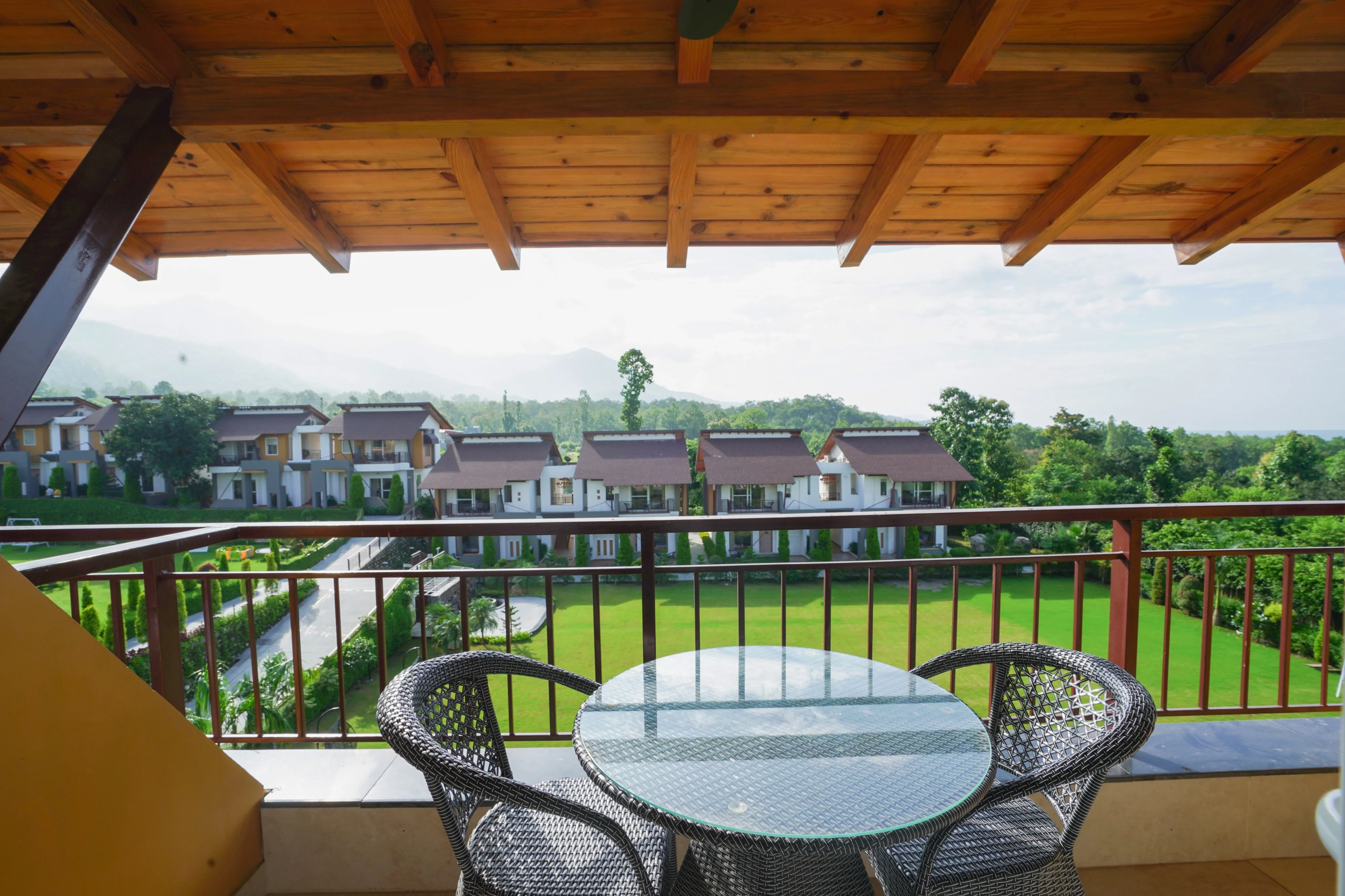 A verandah at Evara Spa & Resort